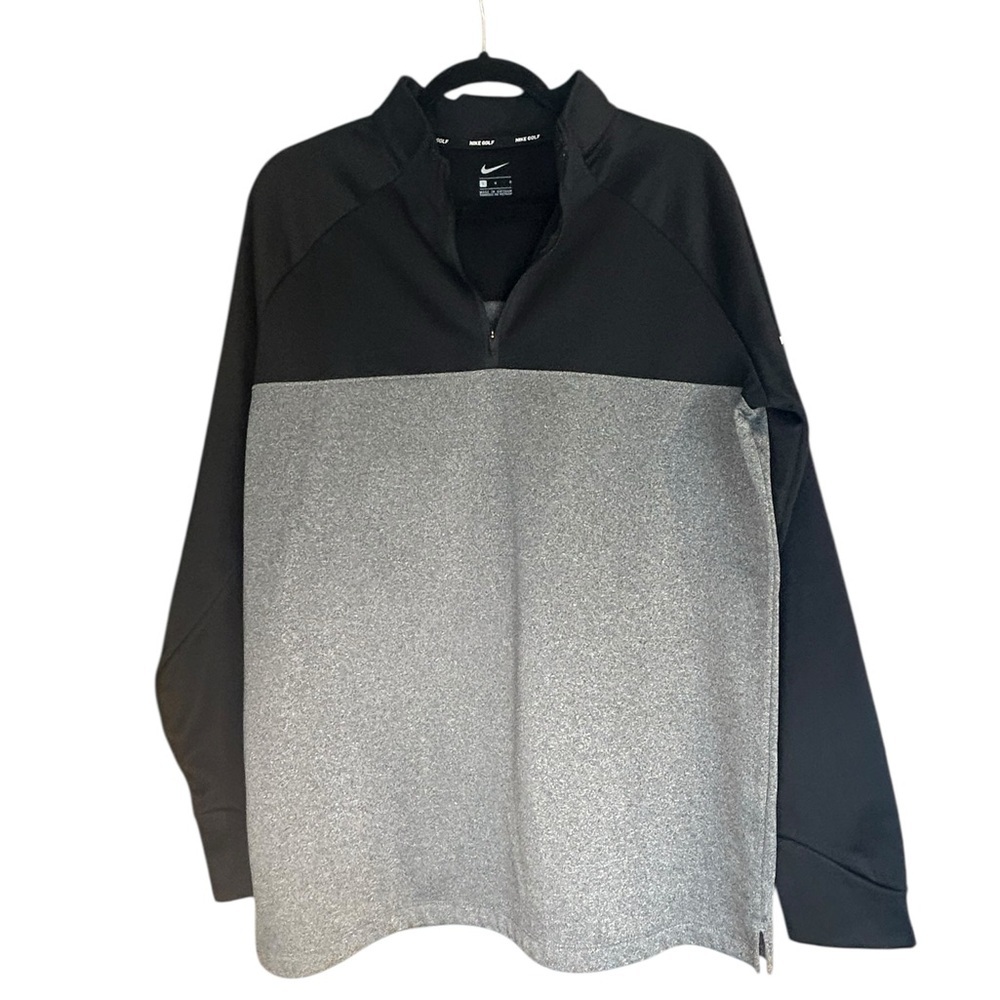 Nike Golf Dri-FIT 1/4 Zip Pullover Men’s Large Black Gray Performance Athletic